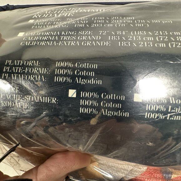 Vtg Ralph Lauren Rio Grande Bedskirt Dust Ruffle Multicolor Southwestern Cotton - Picture 10 of 11